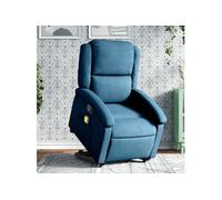 Fauteuil de massage inclinable Bleu Velours