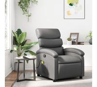 Fauteuil de Massage Inclinable Chaise de Relaxation Siège Gris Similicuir vidaXL