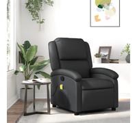 Fauteuil de Massage Inclinable Chaise Électrique Gris Cuir Véritable vidaXL