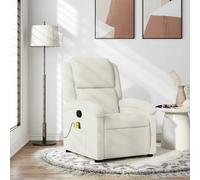 vidaXL Fauteuil de Massage Inclinable, Chaise de Relaxation avec Dossier, Siège avec Accoudoirs Rembourrés Salon, Moderne, Crème Velours