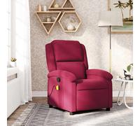vidaXL Fauteuil inclinable TV moderne avec dossier et repose-pied Velours rouge bordeaux