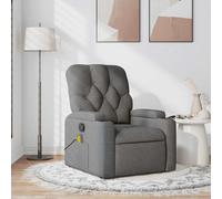 vidaXL Fauteuil électrique inclinable Dossier et repose‑pied réglables Tissu gris foncé