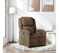 vidaXL Fauteuil de massage inclinable avec dossier et repose‑pied, gris clair tissu