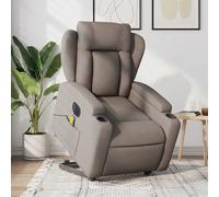 vidaXL stoel électrique réglable tissu taupe Gris G