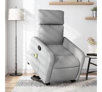 Fauteuil de Massage Inclinable Chaise Siège Salon Gris Clair Tissu vidaXL