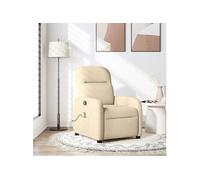 vidaXL Fauteuil de massage inclinable en tissu crème