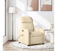 Fauteuil de massage inclinable Crème Tissu fauteuil de massage fauteuil vidaXL