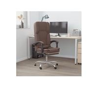 vidaXL Fauteuil de Massage Inclinable de Bureau, Chaise Pivotante avec Dossier et Repose-pied Réglables, Siège de Bureau, Moderne, Marron Similicuir G