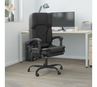 Fauteuil de Massage Inclinable de Bureau Chaise Pivotante Gris Similicuir vidaXL