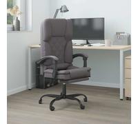 Vidaxl Fauteuil De Massage Inclinable De Bureau Gris Similicuir Gris