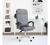 Fauteuil de Massage Inclinable de Bureau Chaise Siège Gris Clair Tissu vidaXL