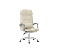 Fauteuil de massage inclinable de bureau Crème Similicuir