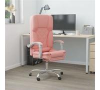 Vidaxl Fauteuil De Massage Inclinable De Bureau Rose Similicuir Rose