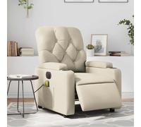 vidaXL Fauteuil inclinable réglable en similicuir crème