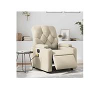 vidaXL Fauteuil de massage inclinable électrique crème similicuir 3204766 Beige G
