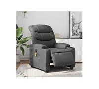 Fauteuil de massage inclinable électrique gris similicuir