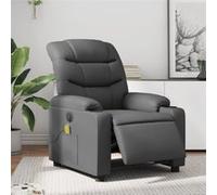 Fauteuil de massage inclinable électrique gris similicuir Gris G