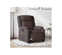 Fauteuil de massage inclinable électrique Marron foncé Tissu3205195