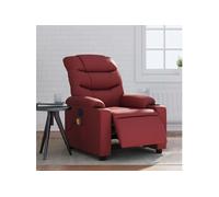 Fauteuil de massage inclinable électrique rouge bordeaux