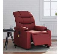 Fauteuil de massage inclinable électrique rouge bordeaux Rouge G