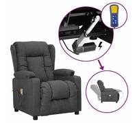 Fauteuil de Massage Inclinable Fauteuil de Relaxation Gris Foncé Tissu vidaXL