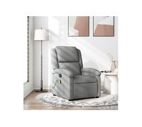 vidaXL Fauteuil de Massage Inclinable, Chaise de Relaxation avec Dossier et Repose-Pied, Siège Inclinable, Fauteuil TV, Moderne, Gris Clair Tissu