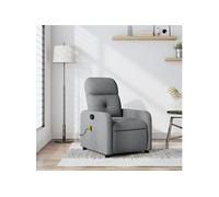vidaXL Fauteuil de massage inclinable Repose-pieds, dossier et accoudoirs moderne, tissu gris clair