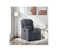 Fauteuil de massage inclinable gris foncé velours