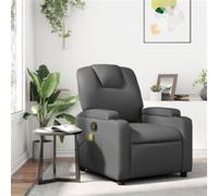 Fauteuil de massage inclinable Gris Similicuir Gris G