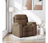 Fauteuil de massage inclinable Marron foncé Tissu fauteuil de massage vidaXL