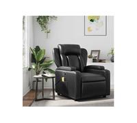 Fauteuil de massage inclinable Noir Similicuir