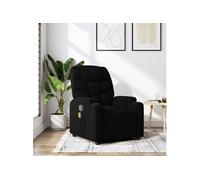 vidaXL Fauteuil de massage inclinable – Chaise de relaxation, porte-gobelets, moderne, tissu noir