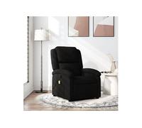vidaXL Fauteuil de massage inclinable – Chaise relaxation avec dossier et repose-pied, tissu noir
