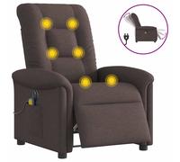 vidaXL Fauteuil de massage inclinable Marron foncé Tissu