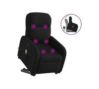 Fauteuil de massage inclinable Noir Tissu, fauteuil inclinable élévateur, fauteuil inclinable pour personnes âgées, 3302984