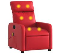 Fauteuil de massage inclinable rouge similicuir