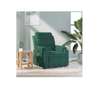 Fauteuil de massage inclinable vert foncé velours373513