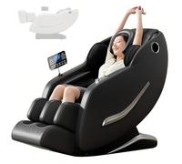 Fauteuil De Massage Intelligent, Doté D'une Fonction De Pétrissage Par Acupression Sur Tout Le Corps Et D'une Thérapie Par La Chaleur, Adapté À La Maison Comme Au Bureau.(Black)