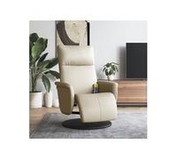 vidaXL Fauteuil de massage, relaxation avec repose-pieds similicuir crème Crème G