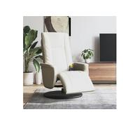 Fauteuil de massage, relaxation avec repose-pieds similicuir crème