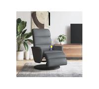 Fauteuil de massage, relaxation avec repose-pieds similicuir gris