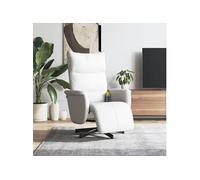 vidaXL Fauteuil inclinable de massage – Repose-pieds, dossier, accoudoirs – Blanc similicuir
