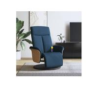 Fauteuil de massage, relaxation avec repose-pieds tissu bleu