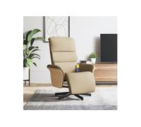 Fauteuil de massage, relaxation avec repose-pieds tissu crème