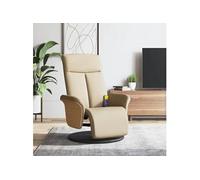 Fauteuil de massage, relaxation avec repose-pieds tissu crème