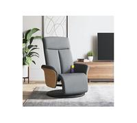 Fauteuil de massage, relaxation avec repose-pieds tissu gris clair