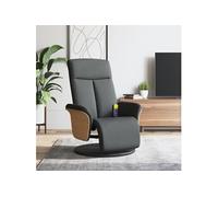 Fauteuil de massage, relaxation avec repose-pieds tissu gris foncé