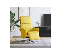 Vidaxl Fauteuil Inclinable De Massage Repose-Pieds Jaune Clair Tissu Jaune