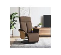 Fauteuil de massage, relaxation avec repose-pieds tissu marron
