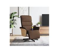 Fauteuil de massage, relaxation avec repose-pieds tissu marron